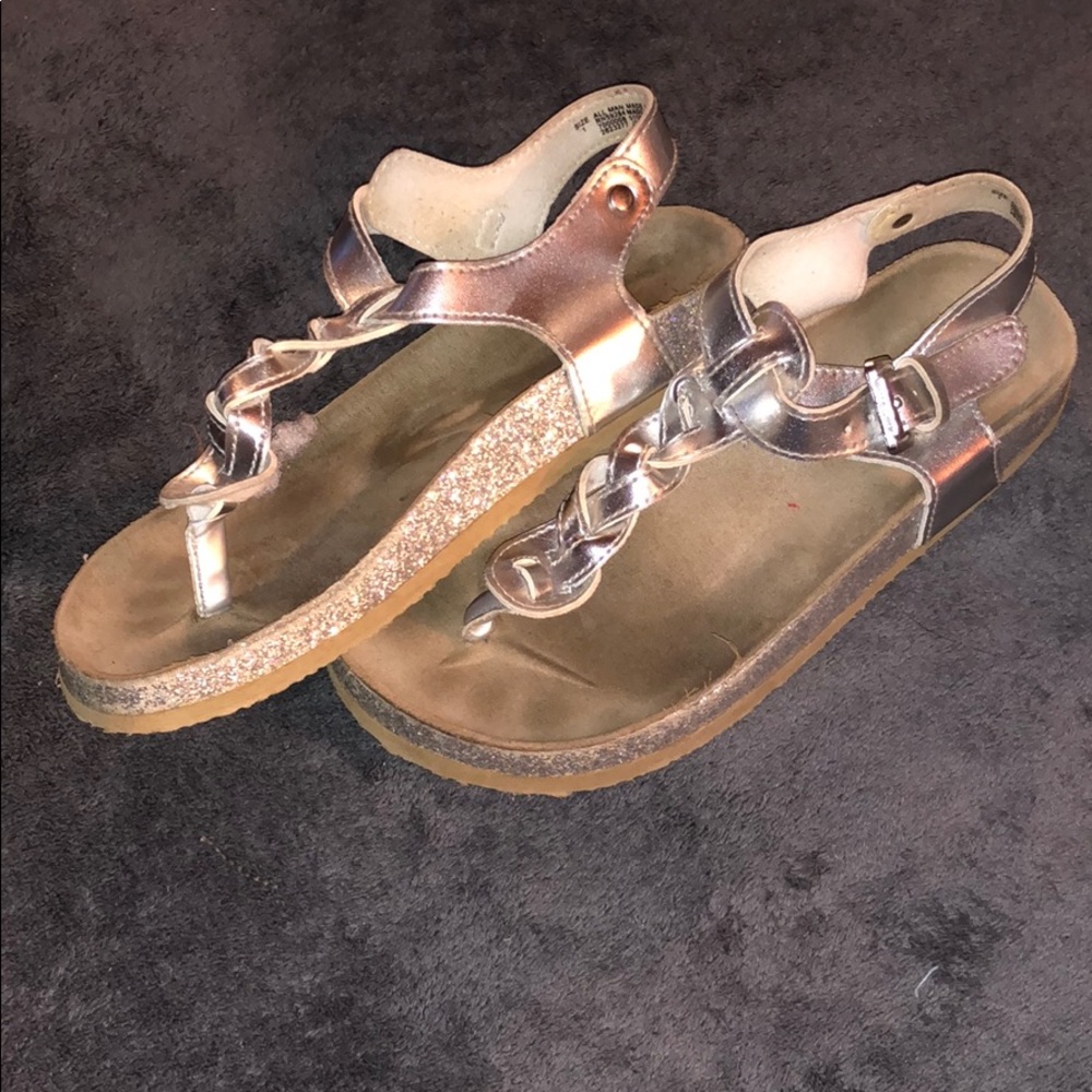Silver glitter size 1 worn twice sandals